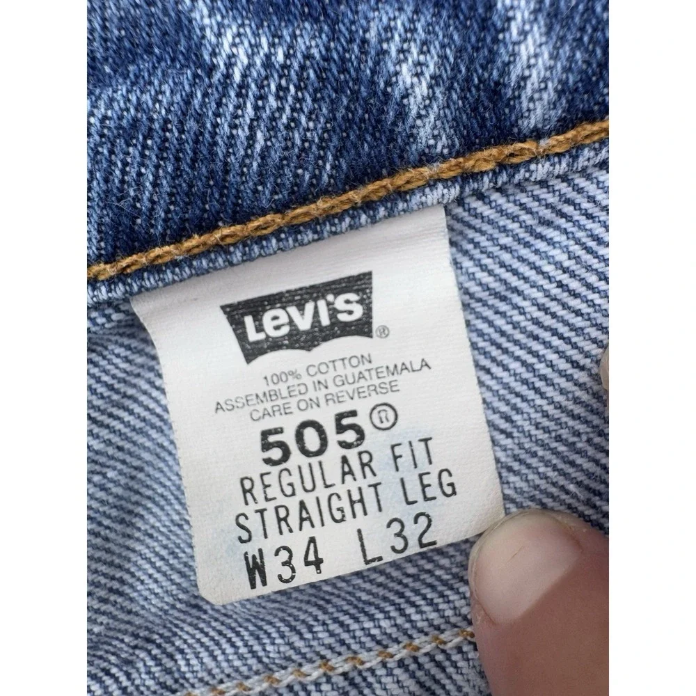 Vintage 90s 505 Levis Jeans Orange Tab Regular Fit Straight Leg 34x32 1996